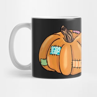 Patchwork pumpkin Halloween sticker Mug